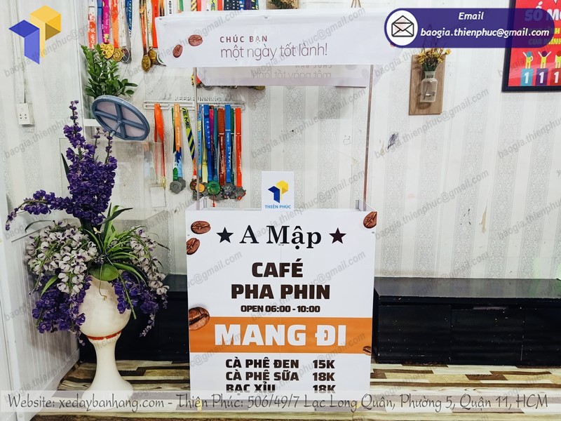 xe xếp gọn bán cà phê giá rẻ uy tín