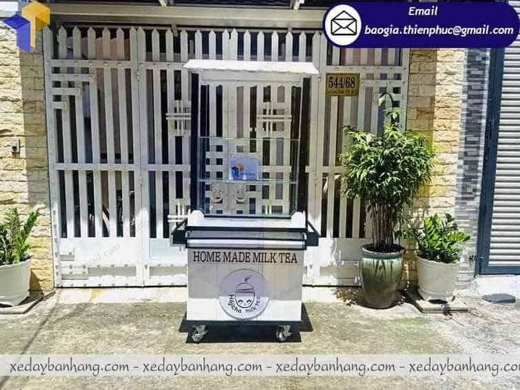 xưởng đóng xe gỗ bán trà sữa lưu động