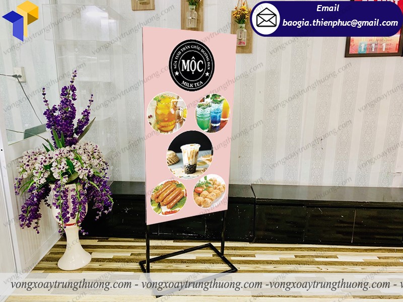 xưởng làm standy 2 mặt quán cafe rang mộc